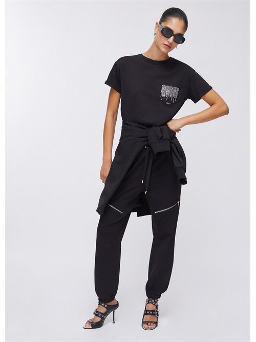 T-shirt woman black LIU JO | WA6372JS923/P9392